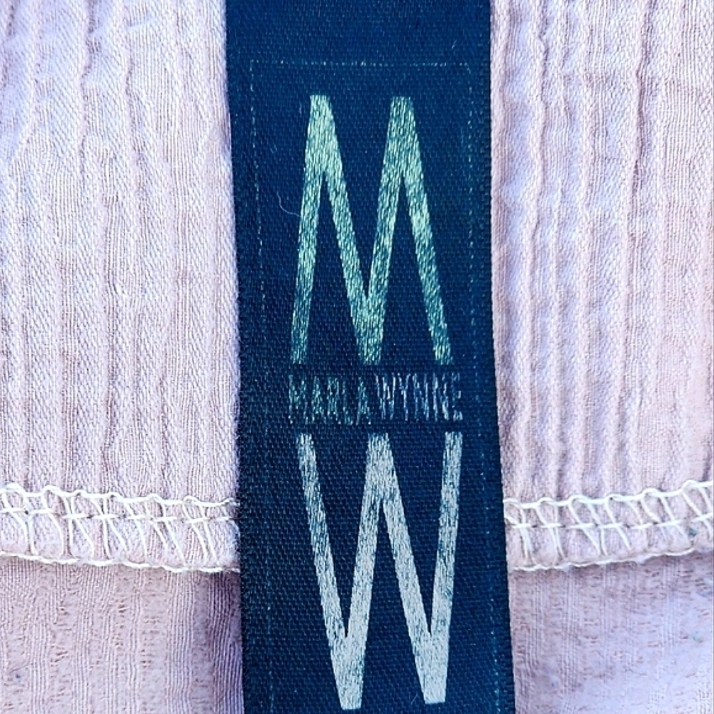 MARLA WYNNE Shirt Size xl Pink Crinkle Stretch Long Sleeve Tunic - Picture 4 of 10